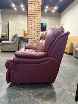 Новий бордовий шкіряний диван 6