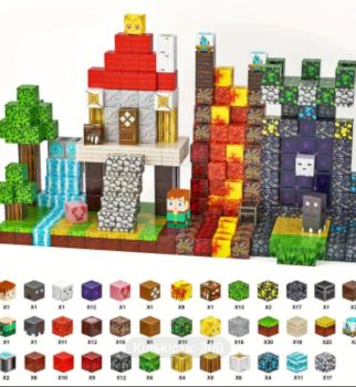 Магнітний конструктор Майнкрафт на 300 або 150 шт. 2