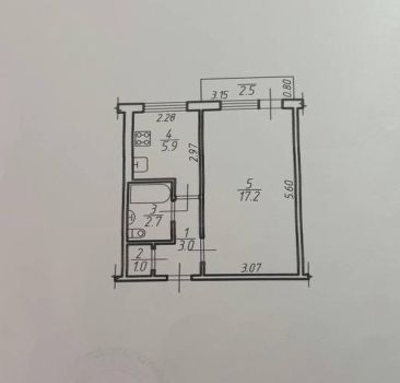 1-кімнатна квартира, вул.Молодіжна 2