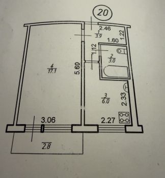1-кімнатна квартира, вул.Богдана Хмельницького 7