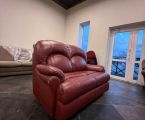 Новий бордовий шкіряний диван 4