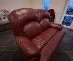 Новий бордовий шкіряний диван 5
