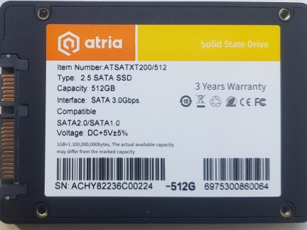 SSD ДИСК atia 2.5 512 гб.  ДЛЯ НОУТБУКА