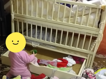 Дитяче ліжко колиска з шухлядою,+матрац +весь набір