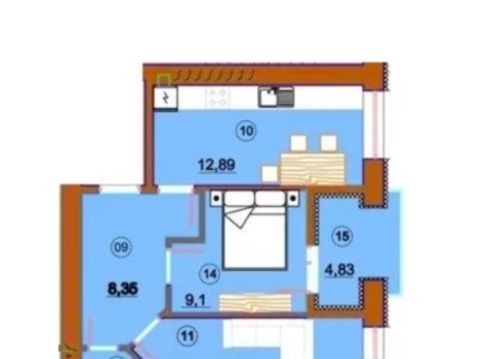 2-кімнатна квартира, вул.Малицької