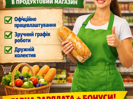 Продавець-касир в продуктовий магазин