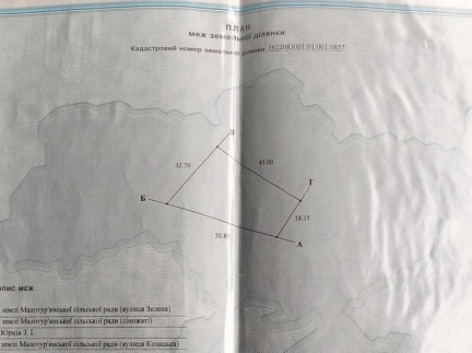 Земельна ділянка під забудову, с. Мала Тур’я
